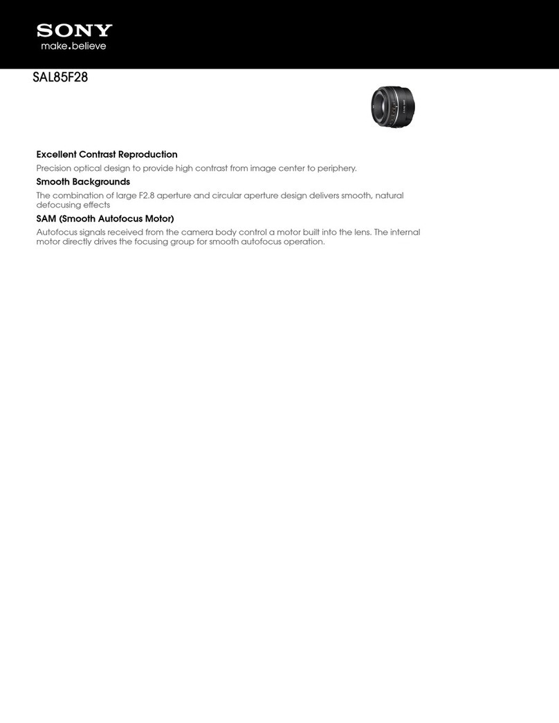 Sony SAL-85F28 Specification sheet