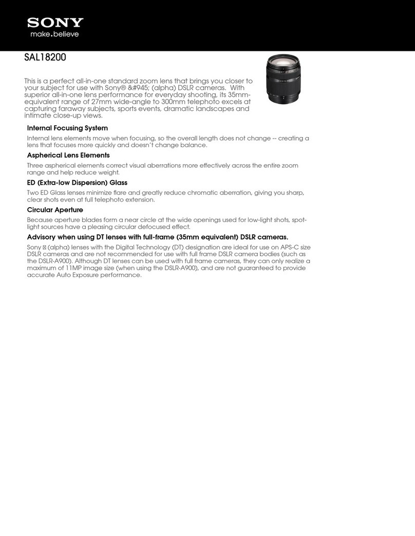 Sony SAL18200 - DT 18-200mm f/3.5-6.3 Aspherical ED High Magnification Zoom... User manual