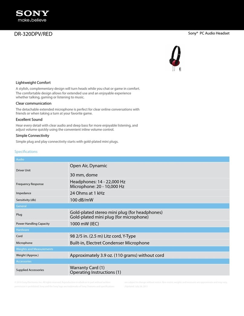 Sony DR-320DPV/RED Specification sheet