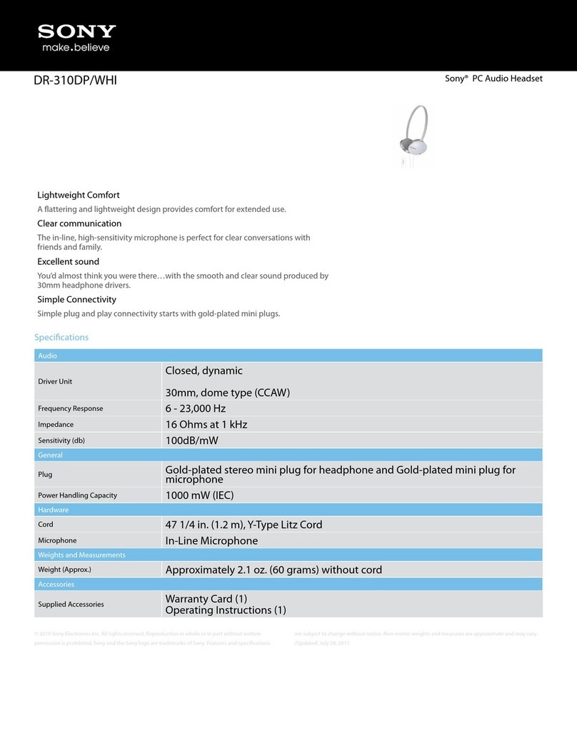 Sony DR-310DP/WHI Specification sheet