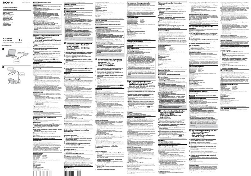 Sony HD-PG5 User manual