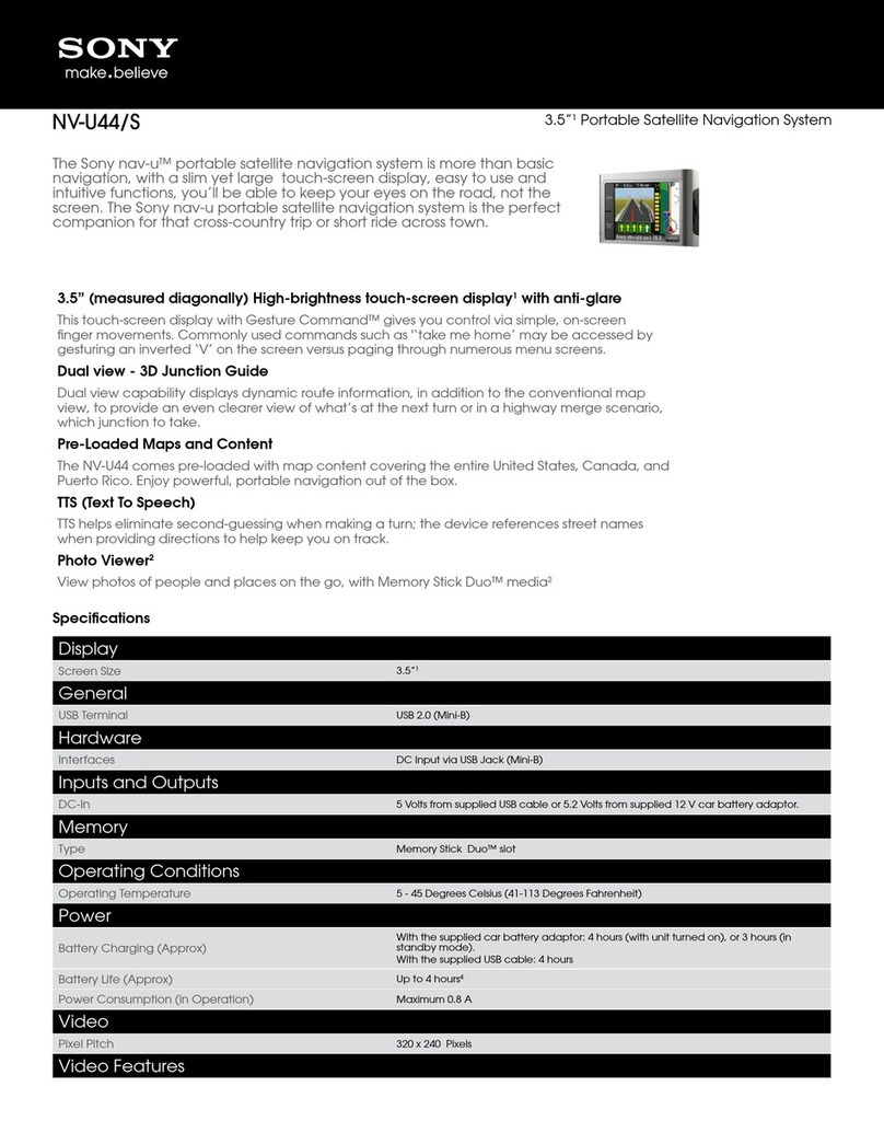 Sony NAV-U NV-U44/S User manual