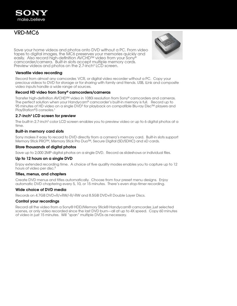 Sony VRDMC6 - DVDirect Compact Size DVD Burner User manual