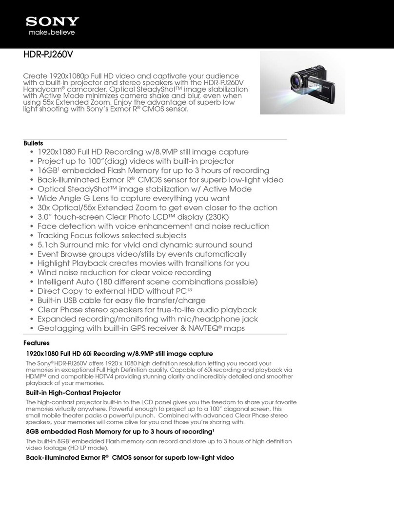 Sony HDR-PJ260V "Handycam User manual Sony HDR-PJ260V "Handycam User manual