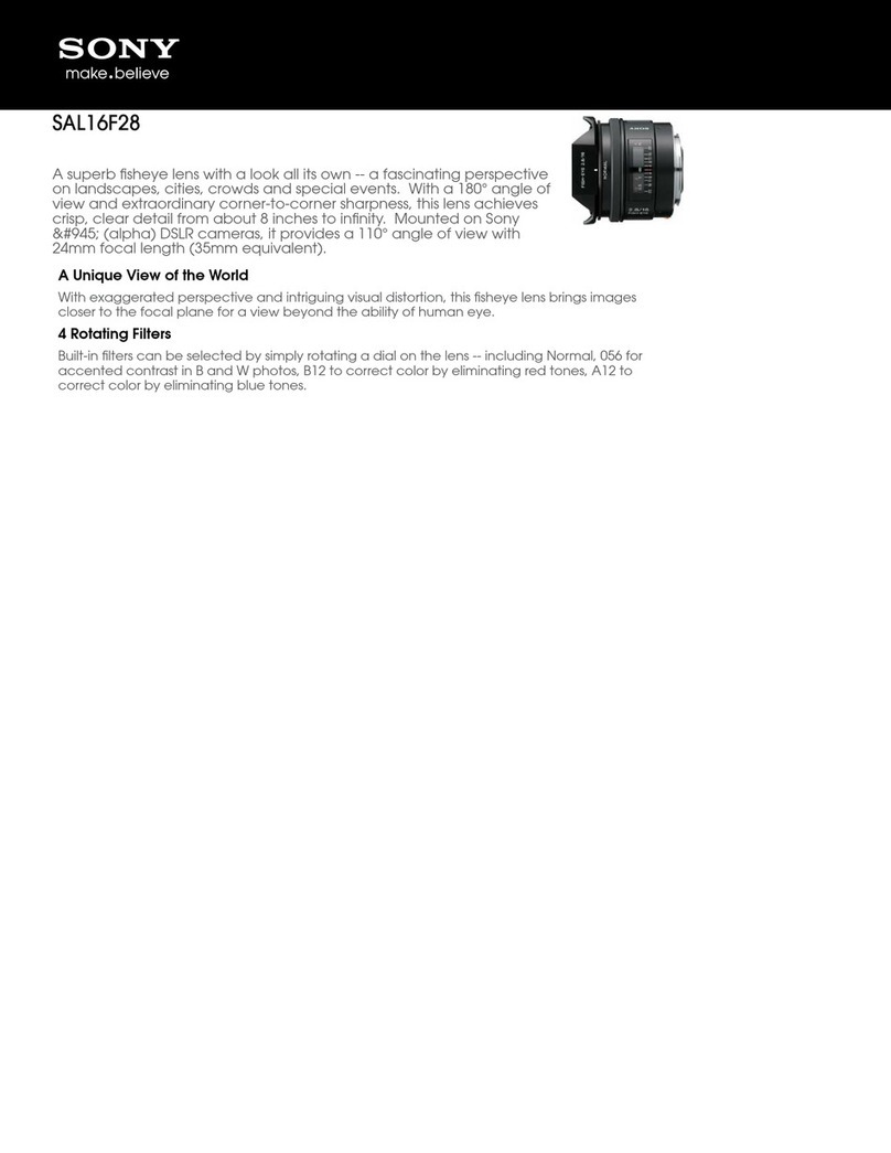 Sony SAL16F28 Specification sheet