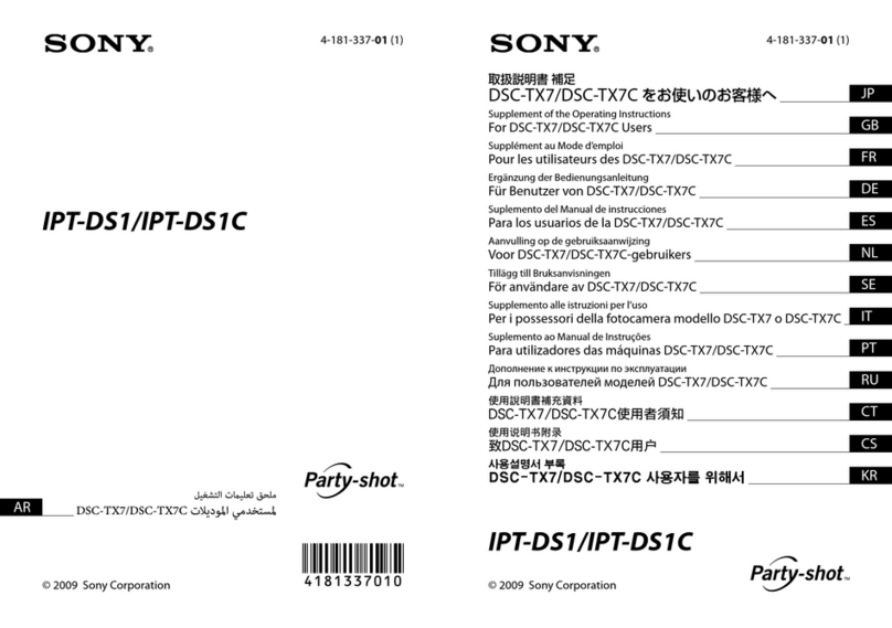 Sony IPT-DS1 - Party-shot Digital Camera Docking... Owner's manual Sony IPT-DS1 - Party-shot Digital Camera Docking... Owner's manual