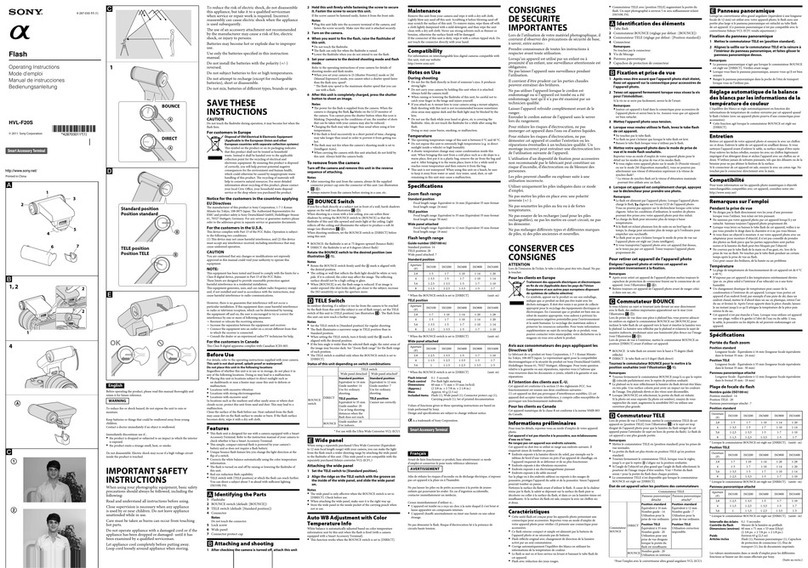Sony HVL-F20S operating instructions