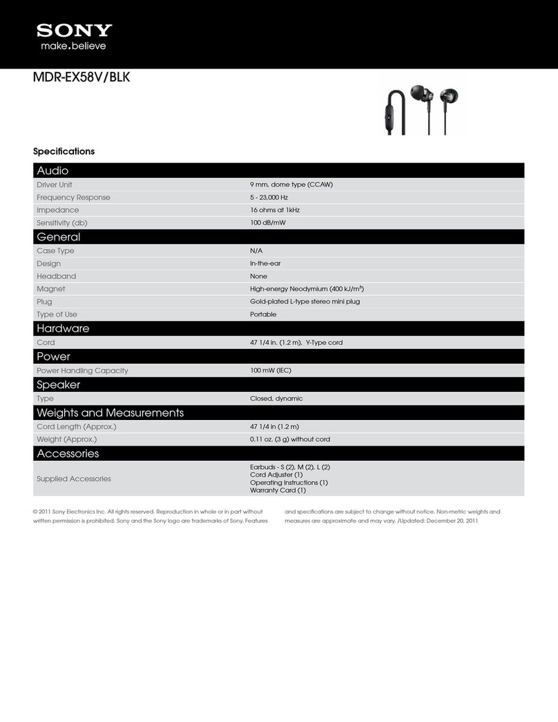 Sony MDR-EX58V User manual