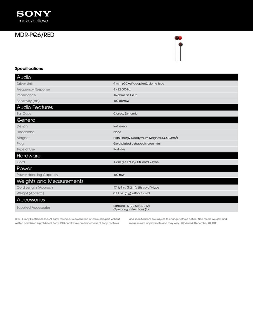 Sony MDR-PQ6/RED Specifications