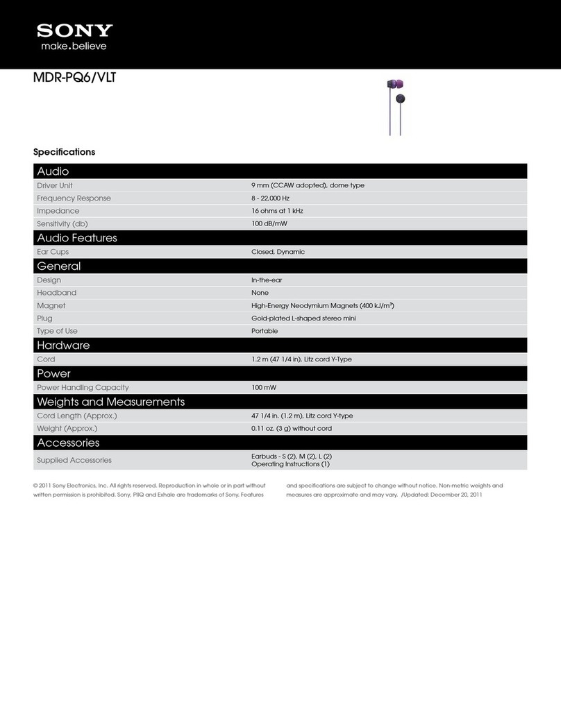 Sony MDR-PQ6 User manual