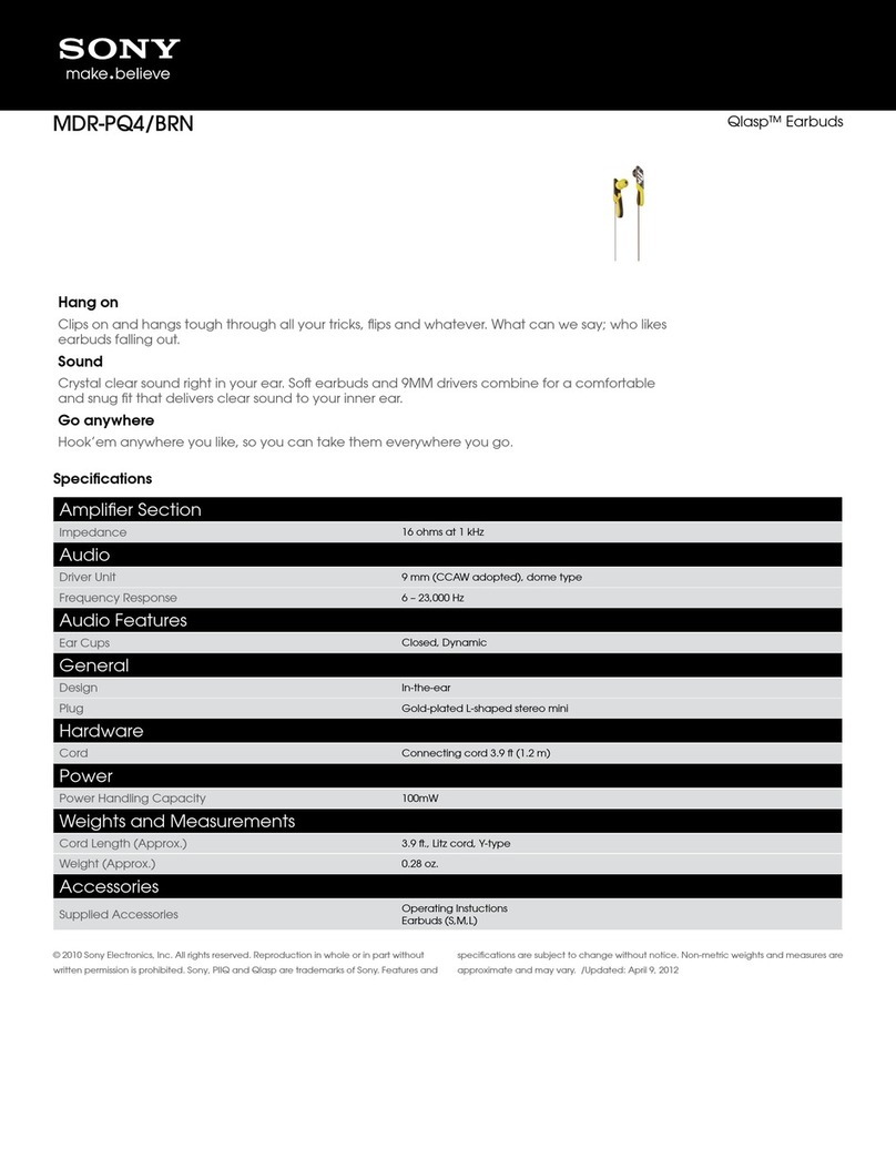 Sony Qlasp MDR-PQ4/BRN User manual