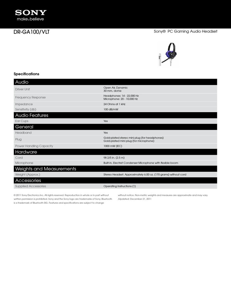 Sony DR-GA100/VLT Specifications