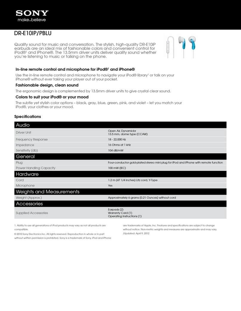 Sony DR-E10iP/PBLU Specification sheet