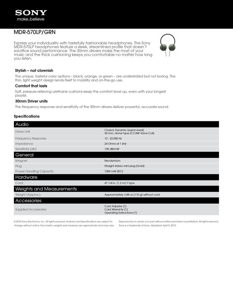 Sony MDR-570LP/GRN User manual Sony MDR-570LP/GRN User manual
