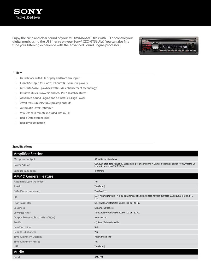 Sony CDX-GT56UIW Specifications