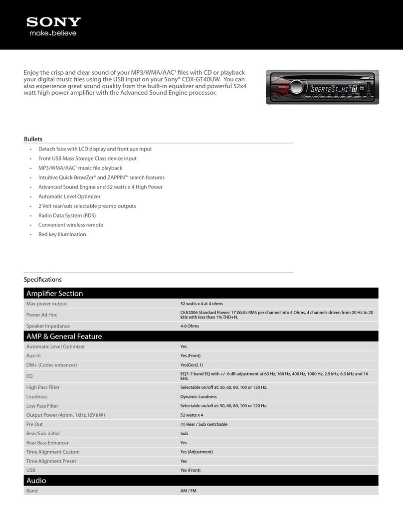 Sony CDX-GT40UW User manual