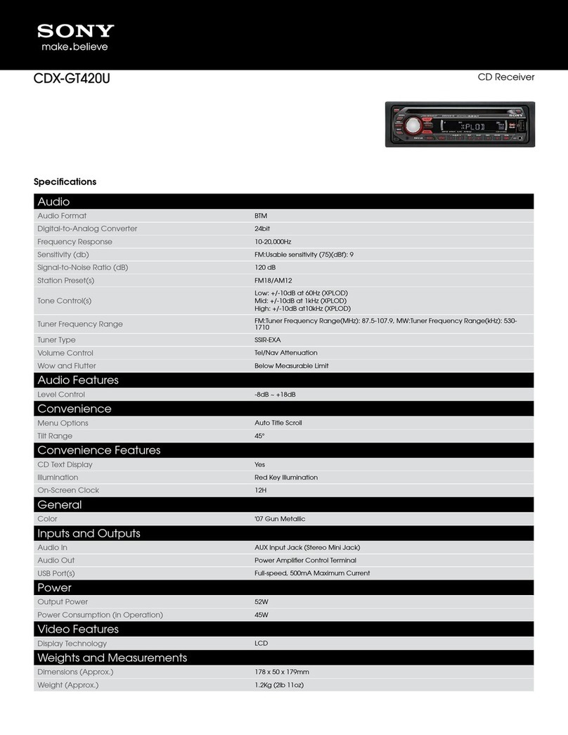 Sony CDX-GT420U User manual