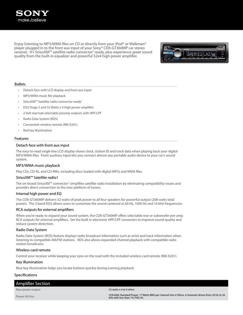 Sony CDX-GT360MP Specifications