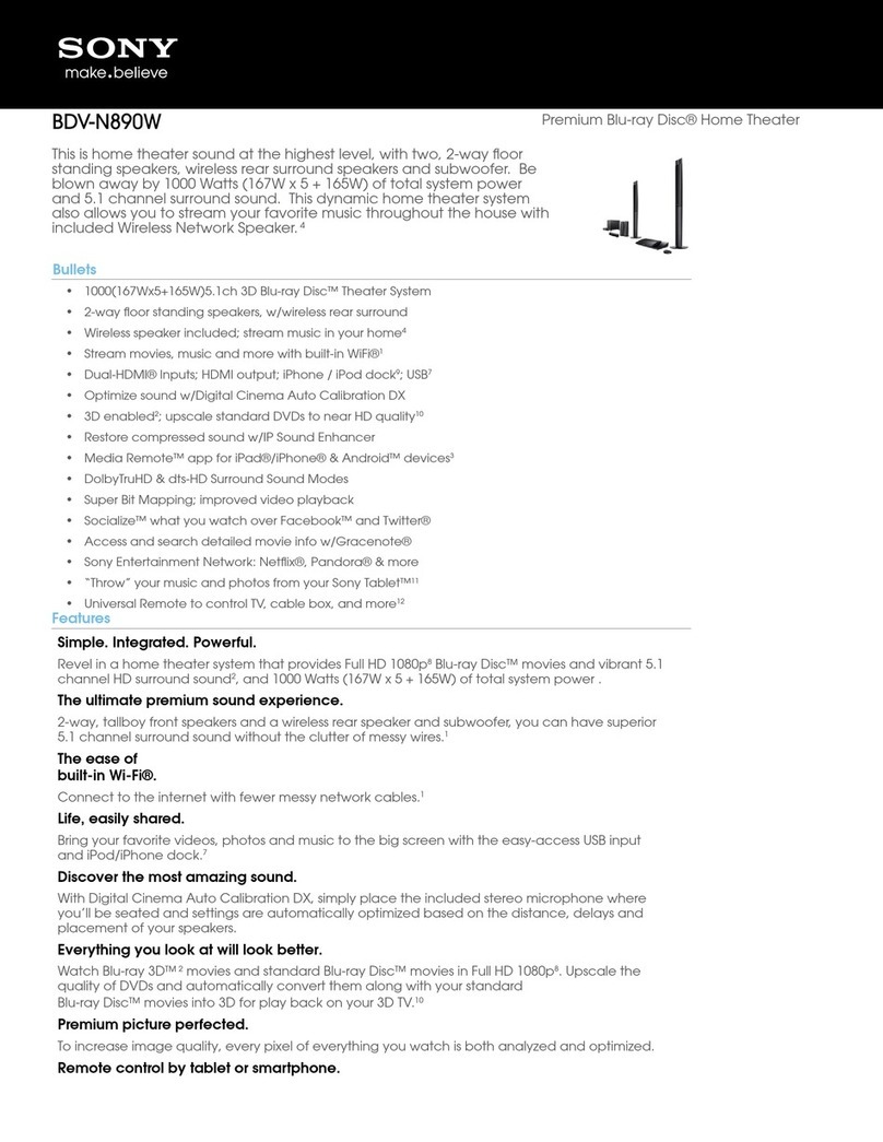 Sony BDV-N890W Specifications
