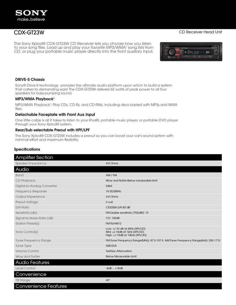 Sony CDX GT23W - Radio / CD User manual