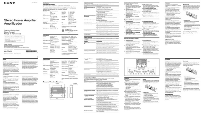 Sony XM-GS400 operating instructions