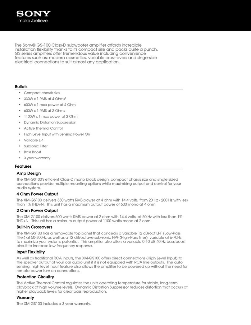Sony XM-GS100 Specifications