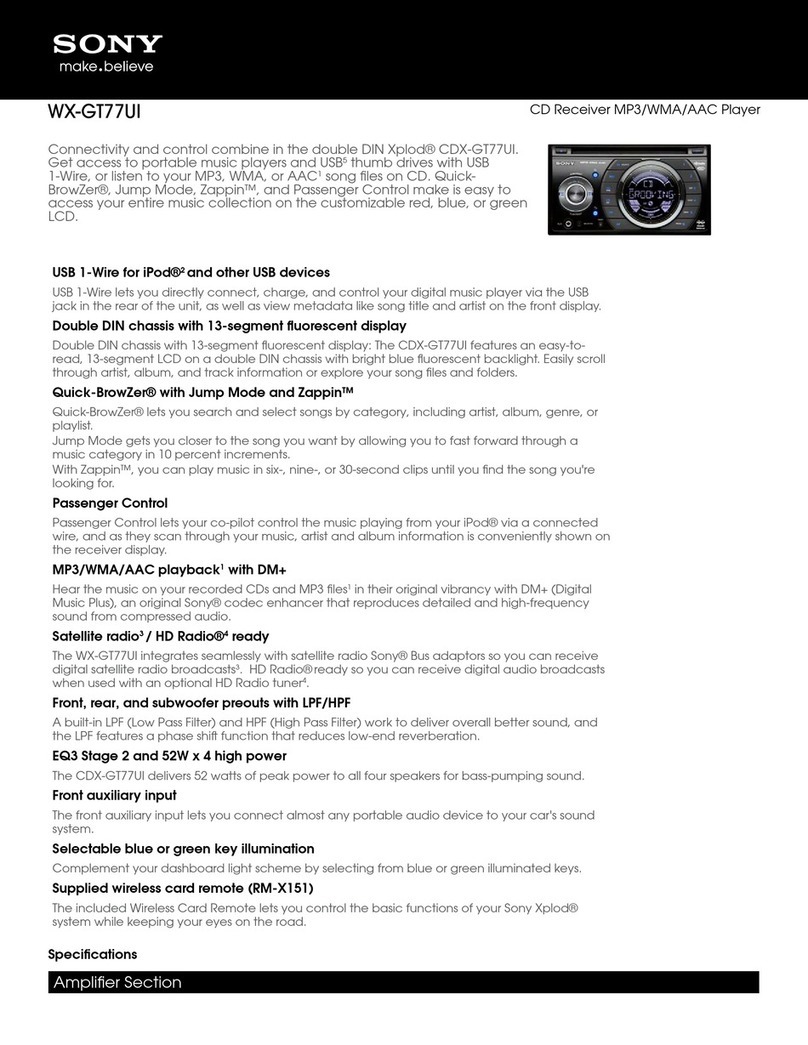 Sony WX-GT77UI - Radio / CD User manual