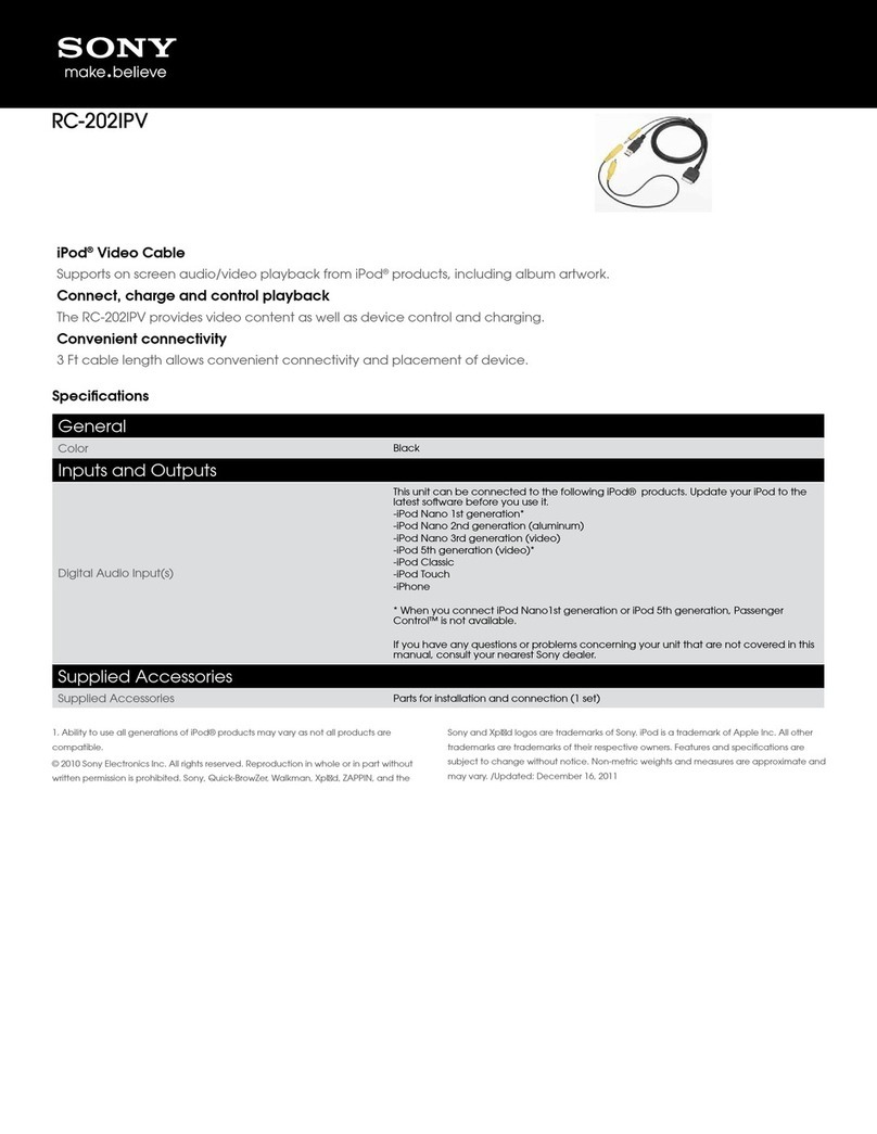 Sony RC-202iPV Specifications Sony RC-202iPV Specifications