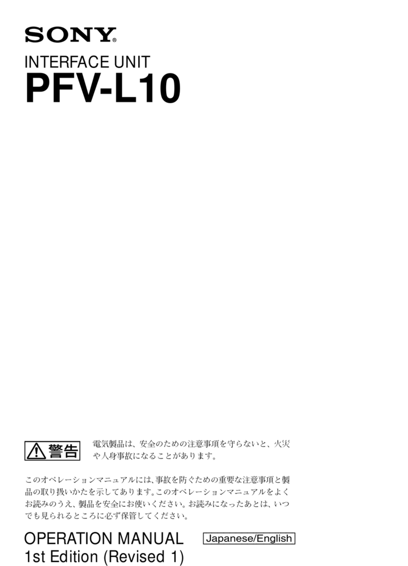 Sony PFV-L10 Operation manual
