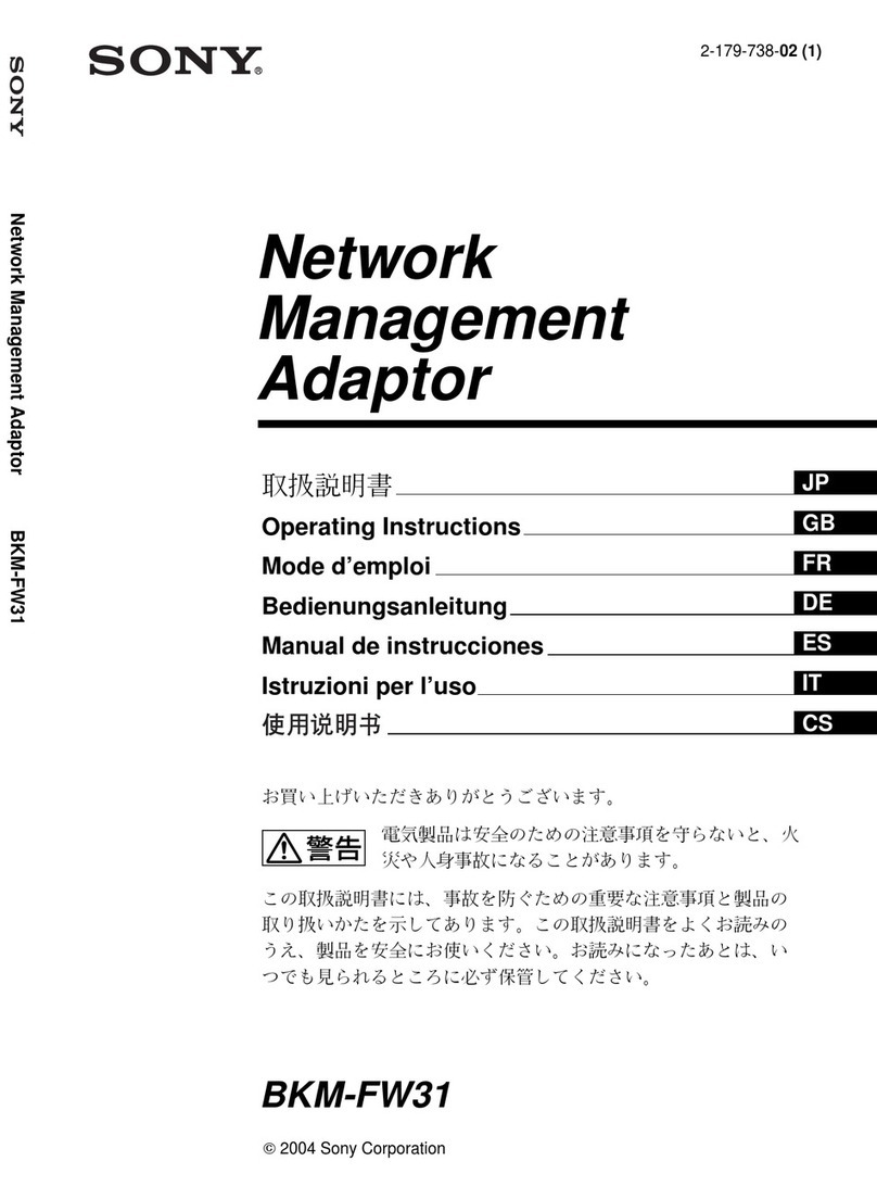 Sony BKM-FW31 User manual Sony BKM-FW31 User manual
