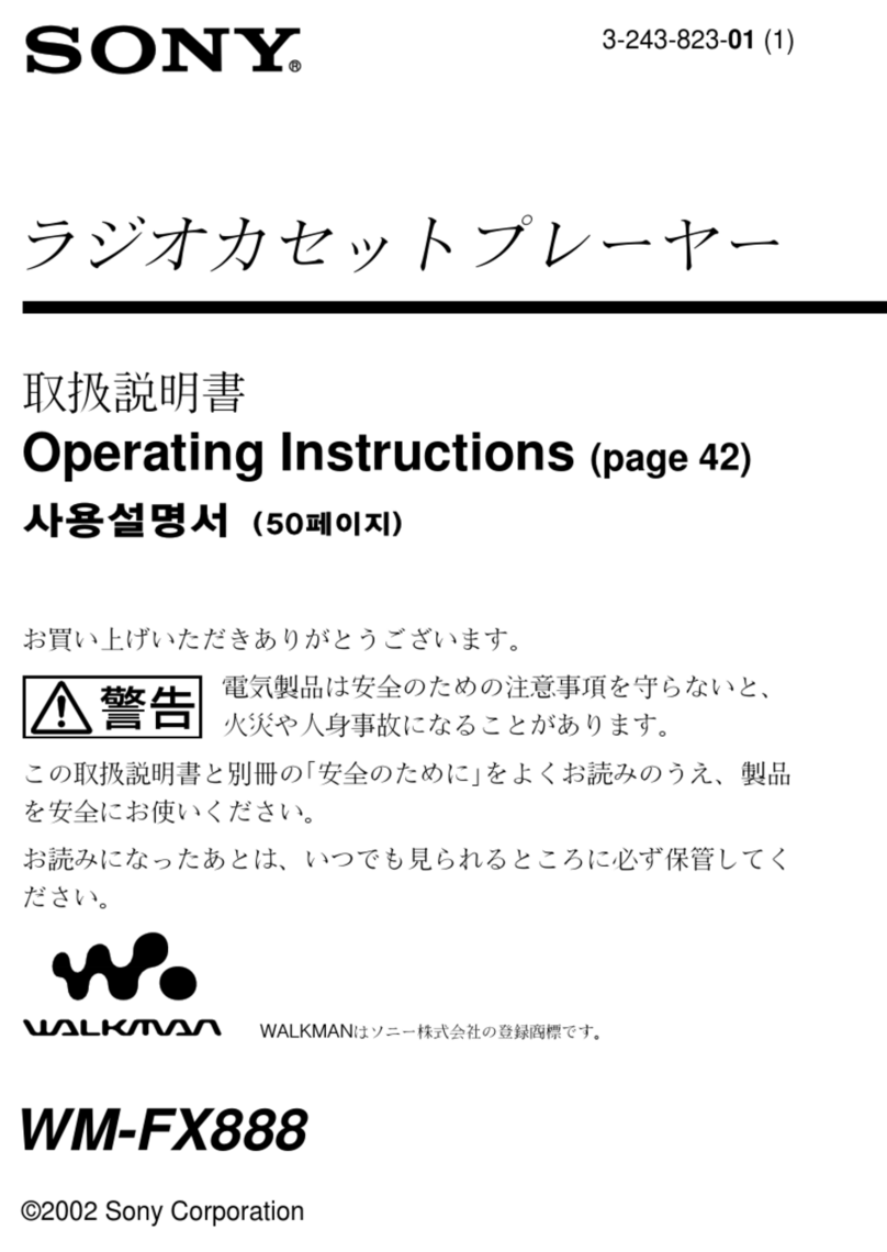 Sony Walkman WM-FX888 User manual