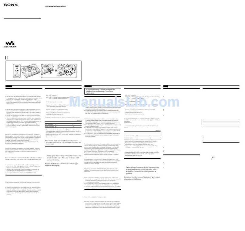 Sony Walkman WM-FX481 User manual