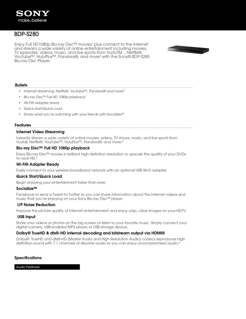 Sony BDP-S280 User manual