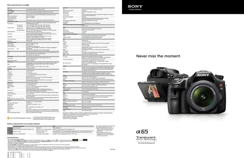 Sony SLT-A65VK User manual