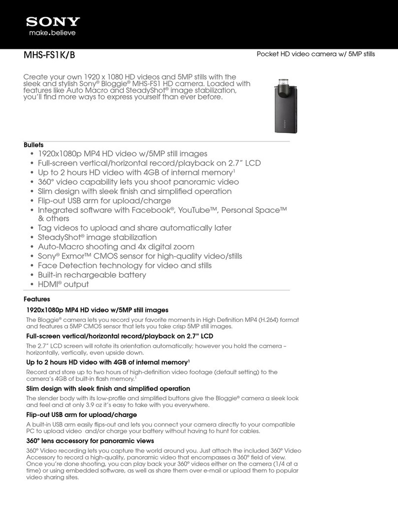 Sony bloggie MHS-FS1K Specifications