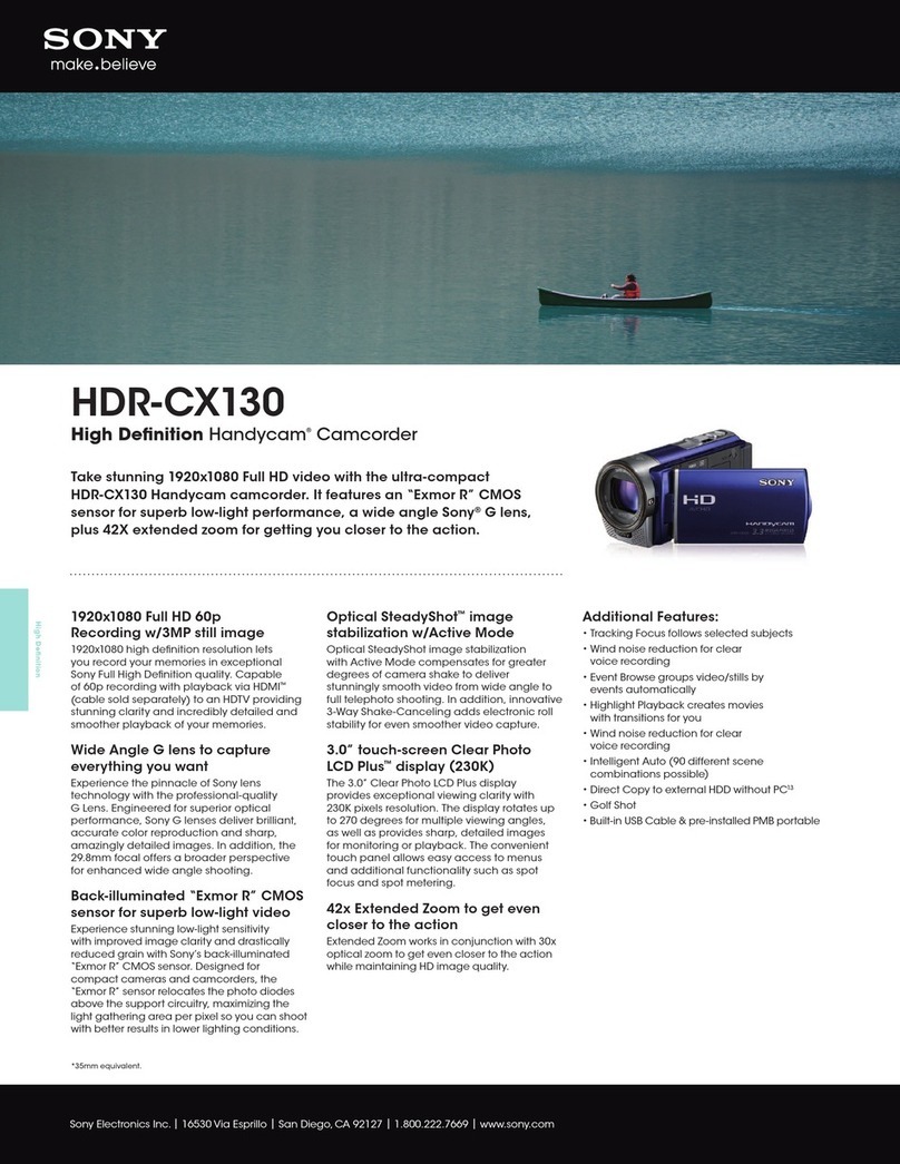 Sony Handycam HDR-CX130 Specifications