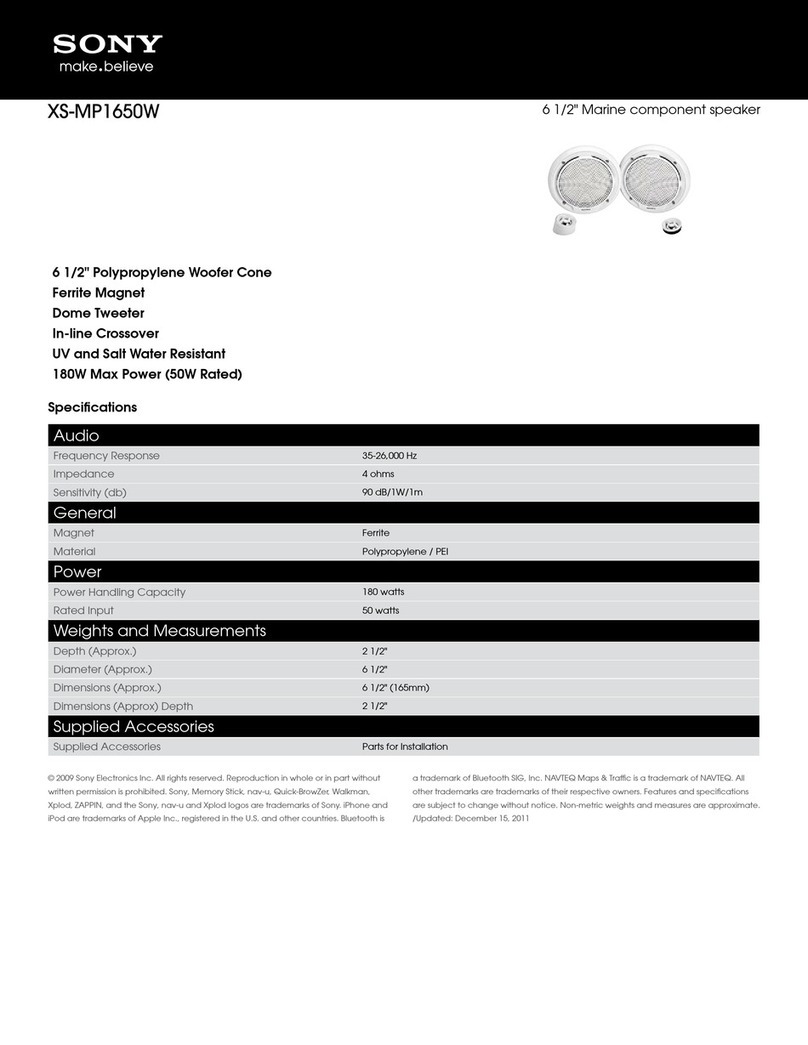 Sony XS-MP1650W Specifications
