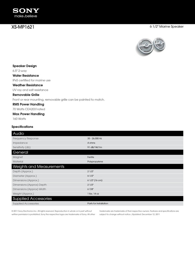 Sony XS-MP1621 Specifications