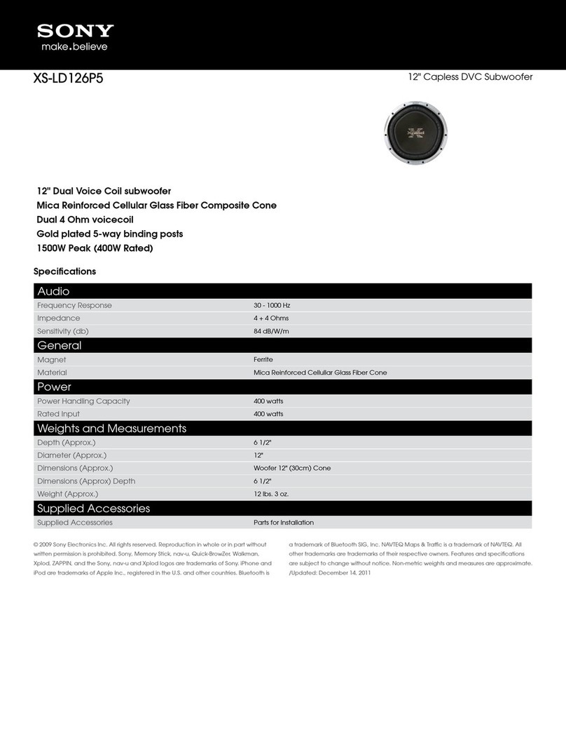 Sony XS-LD126P5 Specifications Sony XS-LD126P5 Specifications