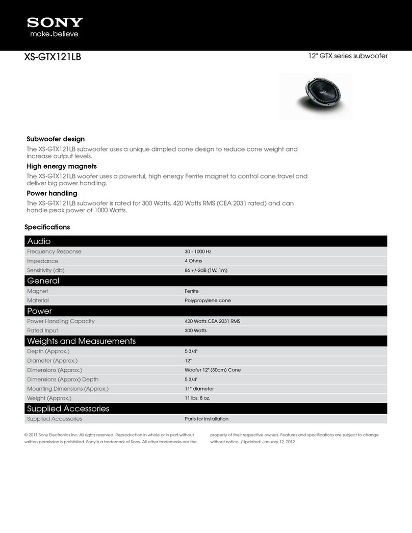 Sony XS-GTX121LB Specifications