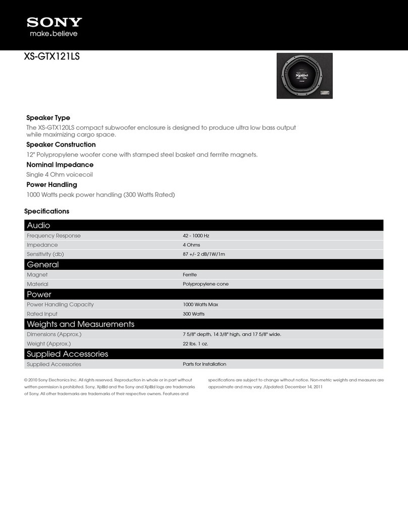 Sony XS-GTX121LS User manual Sony XS-GTX121LS User manual