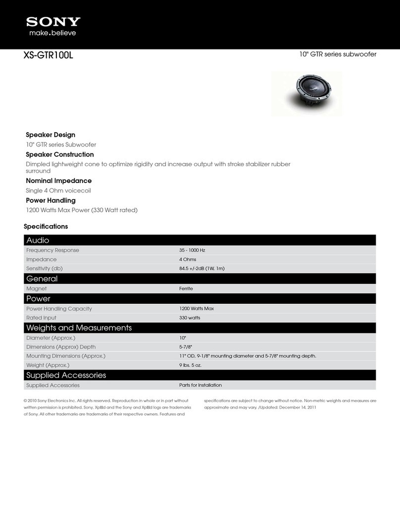 Sony XS-GTR100L User manual