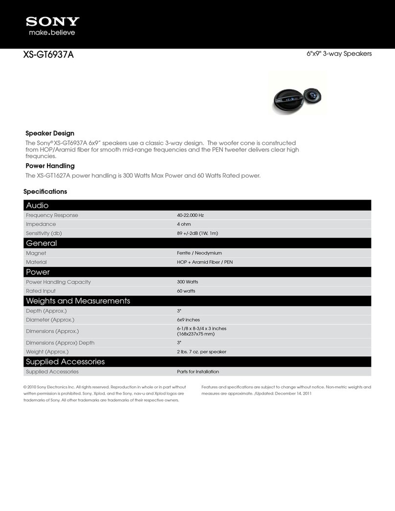 Sony XS-GT6937A Specifications