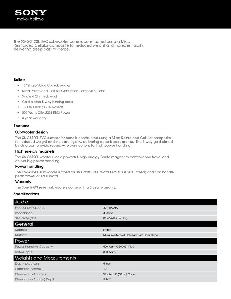 Sony XS-GS120L Specifications