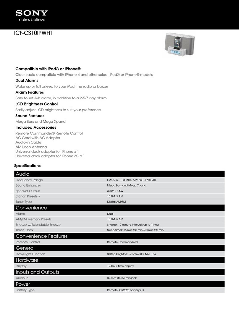 Sony ICF-CS10iPWHT Specifications