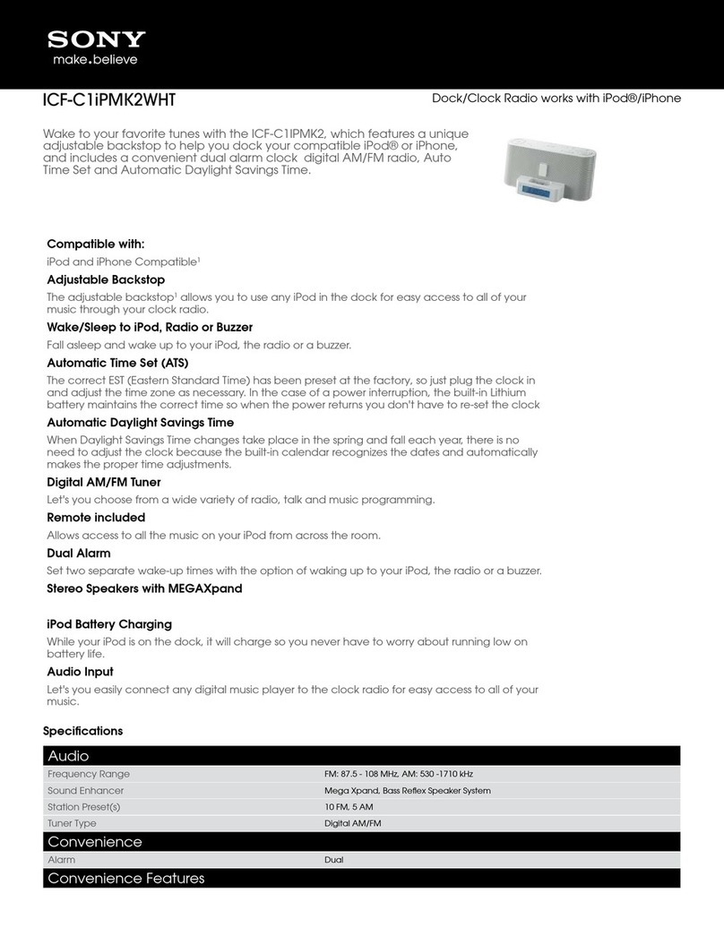 Sony ICF-C1iPMK2WHT Specifications