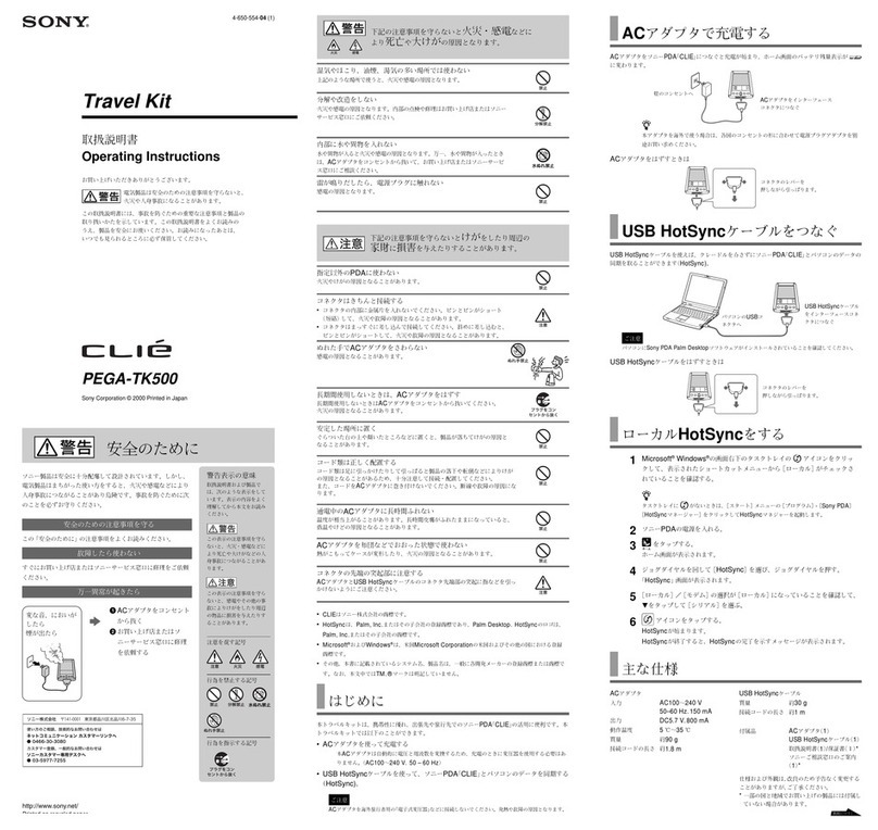 Sony CLIE PEGA-TK500 User manual