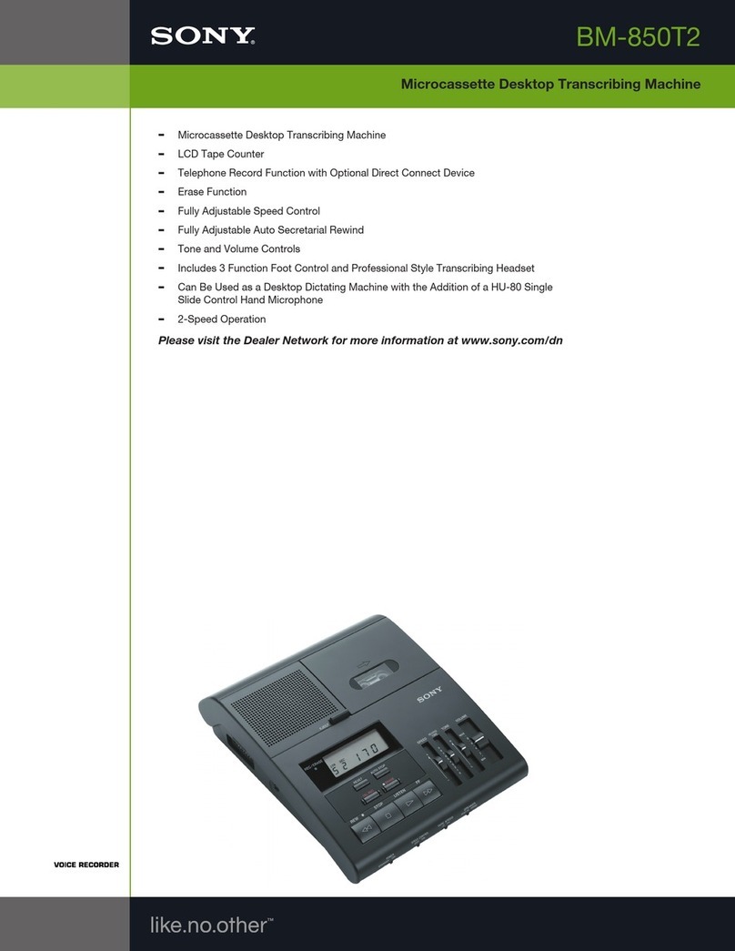 Sony BM850T2 - Microcassette Recorder /... User manual