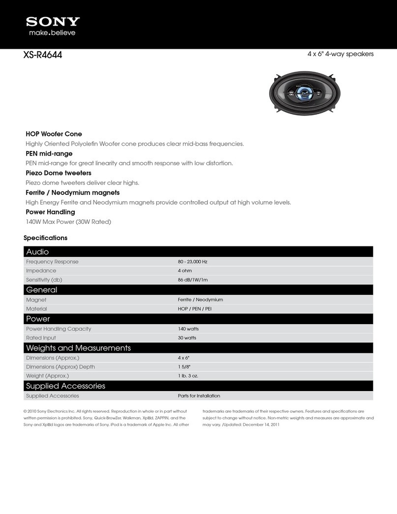 Sony XS-R4644 Specifications