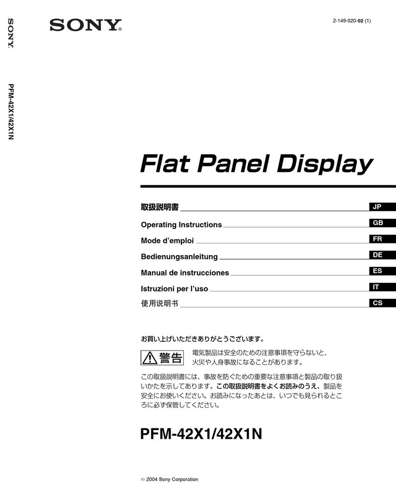 Sony PFM-42X1S operating instructions